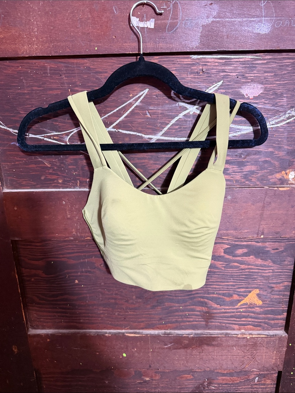lululemon athletica Olive Green Strappy Longline Sports Bra
